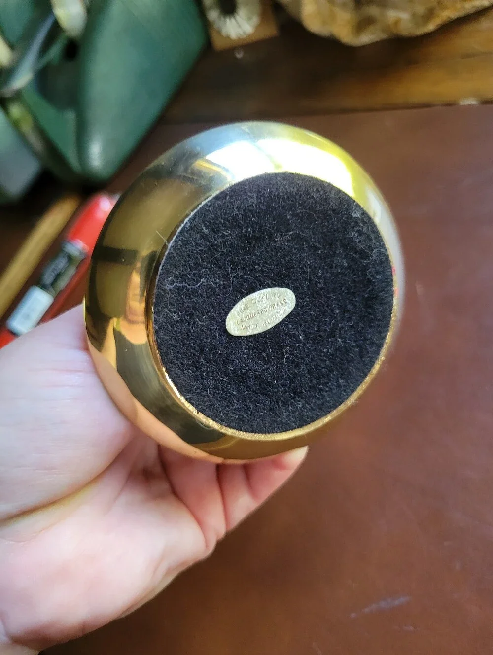 Round Saucer Base Candlestick Holder- India-fine Quality Lacquered Brass